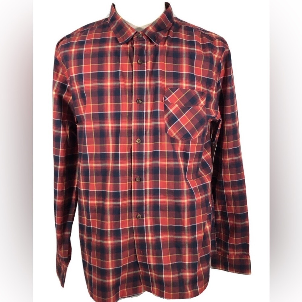 Levi's Shirt Men's size L  Red Plaid Button Down Long Sleeve  it’s like new